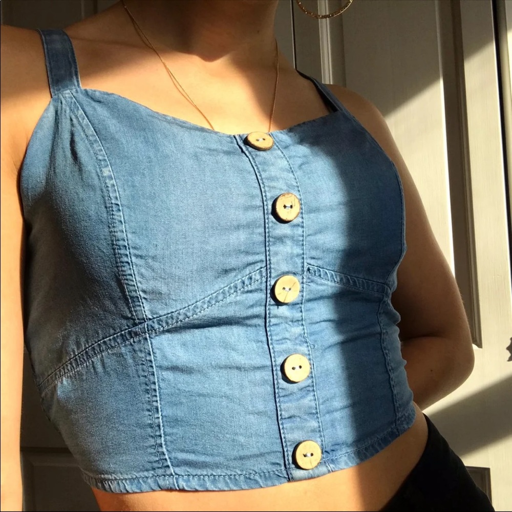 Denim Style Cropped Tank